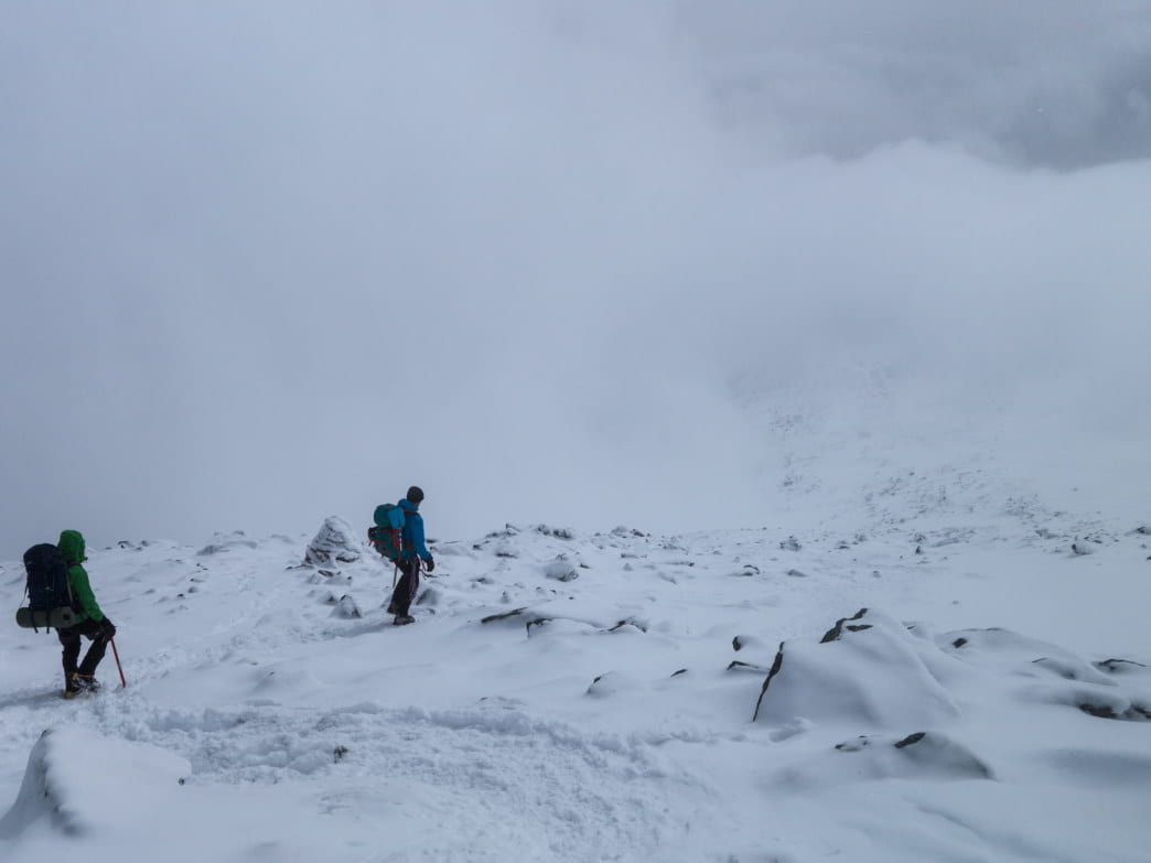  A mountaineering training expedition on Mount Washington. Photo by Ryan Wichelns.